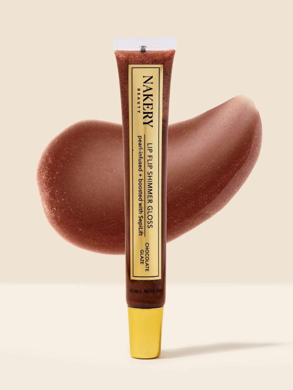 NEW Nakery Lip Flip Shimmer Gloss Chocolate Glaze Plumping